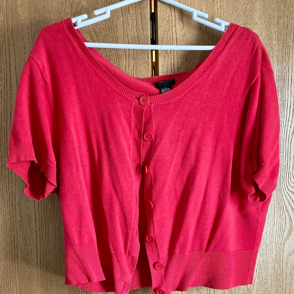 Torrid Red Crop Buttoned Cardigan Sweater